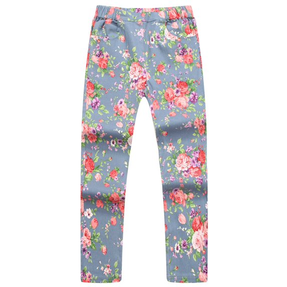 Richie House Girls' Floral Print Jeans RH0202