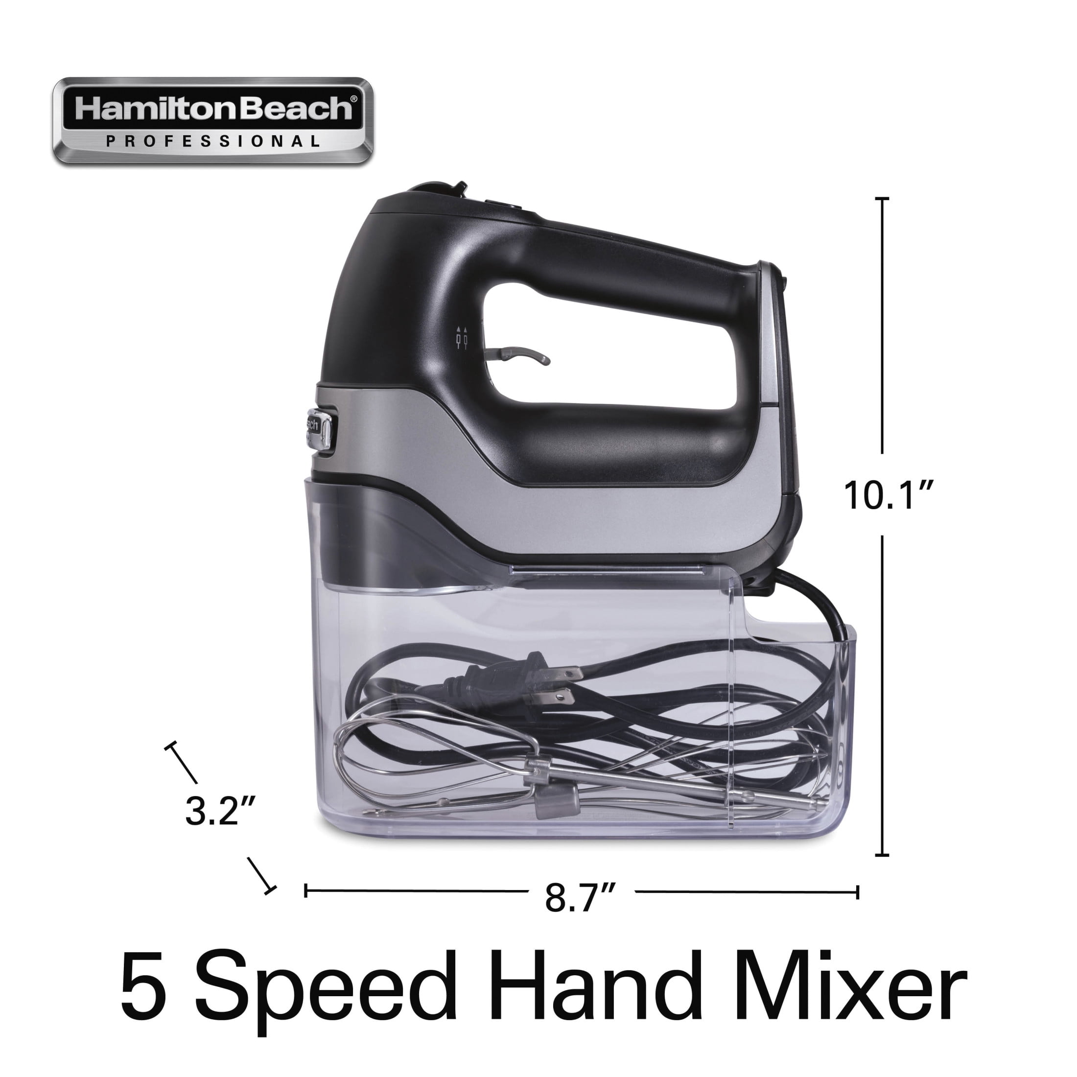 Hamilton Beach Professional 5-Speed Electric Hand Mixer with Slow Start & QuickBurst Technology, Mixer for Kitchen, Black