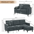 thumbnail image 7 of Soscana Living Room Furniture Set,Sectional Sofa with Storage Ottoman and Loveseat for Home Apartment Studio Office,L Shaped 3 Seat Couch with Footstool and 2 Seat Love Seat, 7 of 7