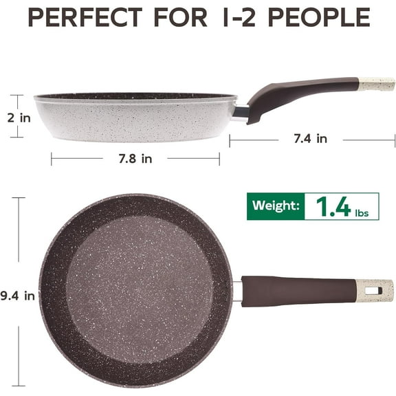 9.4" Ceramic Skillet | Non Stick Frying Pan with Stay-Cool Handle – PFOA-Free, Healthy & Safe Egg Pan