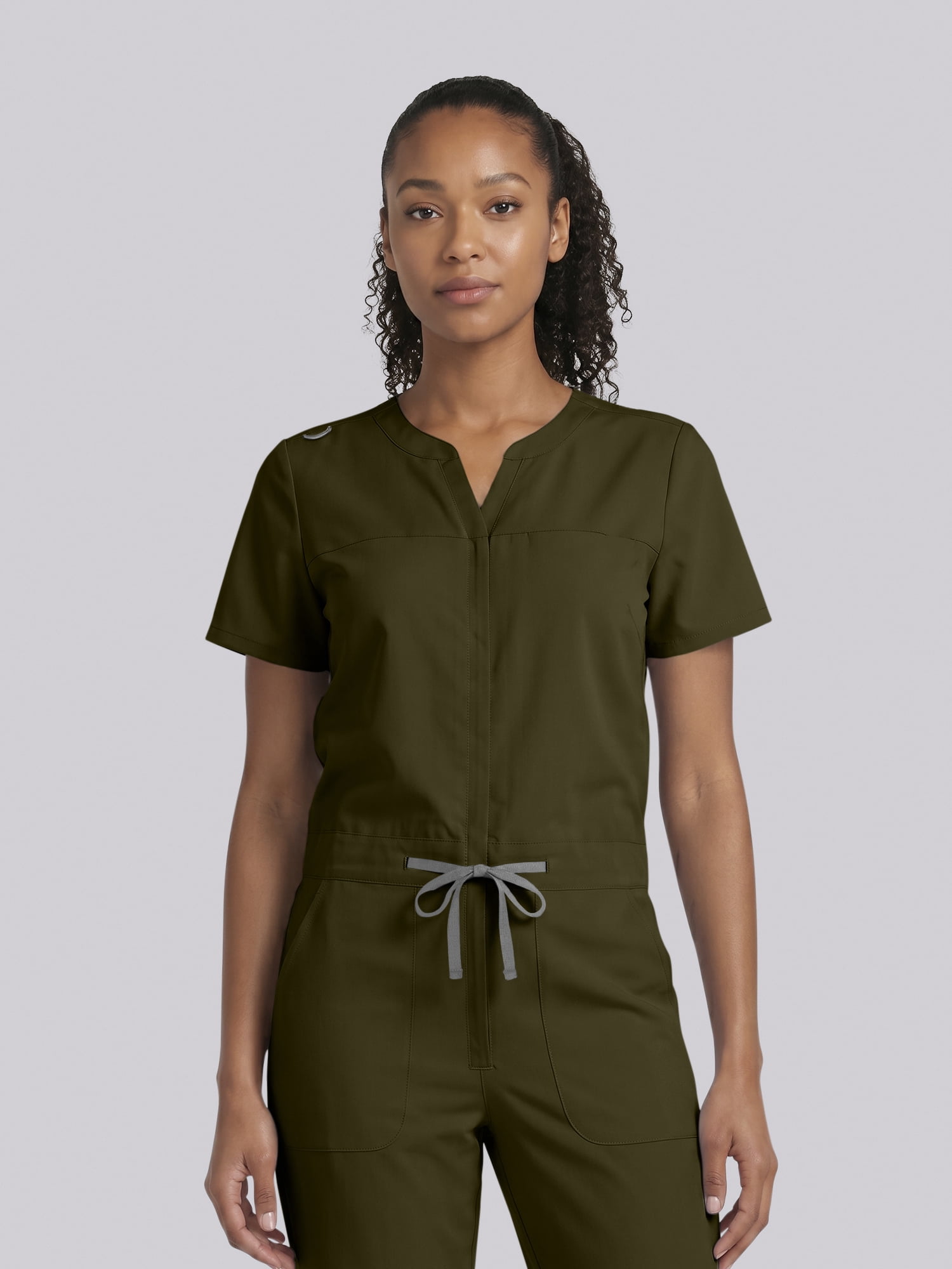 Scrubstar Ultimate Women’s Antimicrobial Drawstring Straight Leg Scrub Jumpsuit, Sizes XS–2XL
