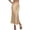 Khaki, variant on Women's Tennis Skirts Summer Satin High Waisted Side Split Skirt with Elastic Waistb for Everyday Wear in Silk-like Material A-Line Elegant Side Vent Brown S