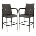Bar Stools Set of 2,BTMWAY Allweather PE Wicker Outdoor Patio Counter Height Bar Stool Chair