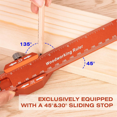 thumbnail image 2 of Woodworking Pocket Ruler-6/8/12Inch Pocket Ruler - Marking Ruler Metric Inch T-Type Measuring Scribing Rulers,3 * aluminum rulers,Orange-Red, 2 of 4