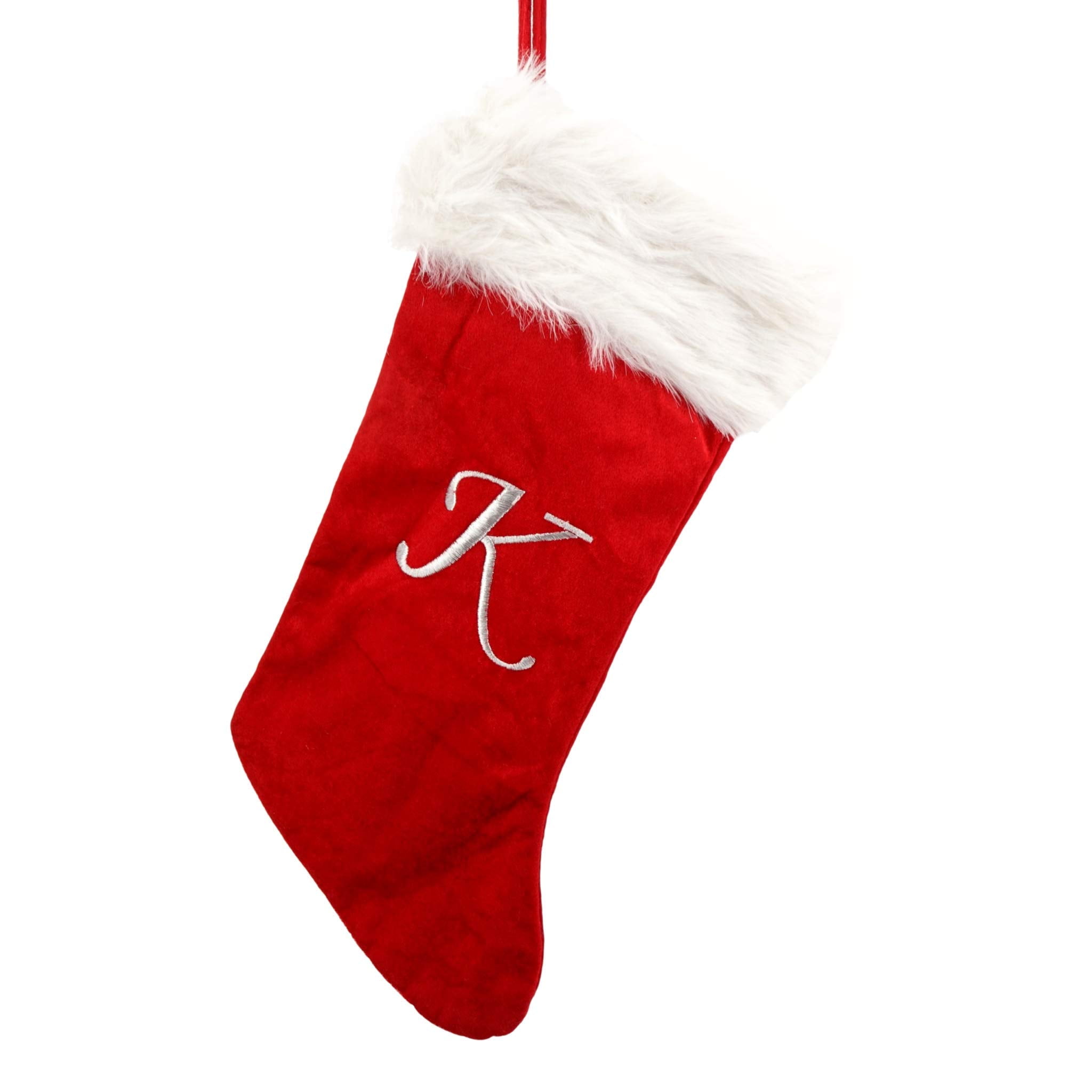 Treasure Co Trio Red Plush 20 in Christmas Stocking (Monogrammed Letter