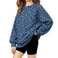 thumbnail image 5 of Leopard Print Sweatshirts for Girls Long Sleeve Crew Neck Pullover Fashion Top Trendy Fall Winter Casual Loose Fit Blouse, 5 of 6