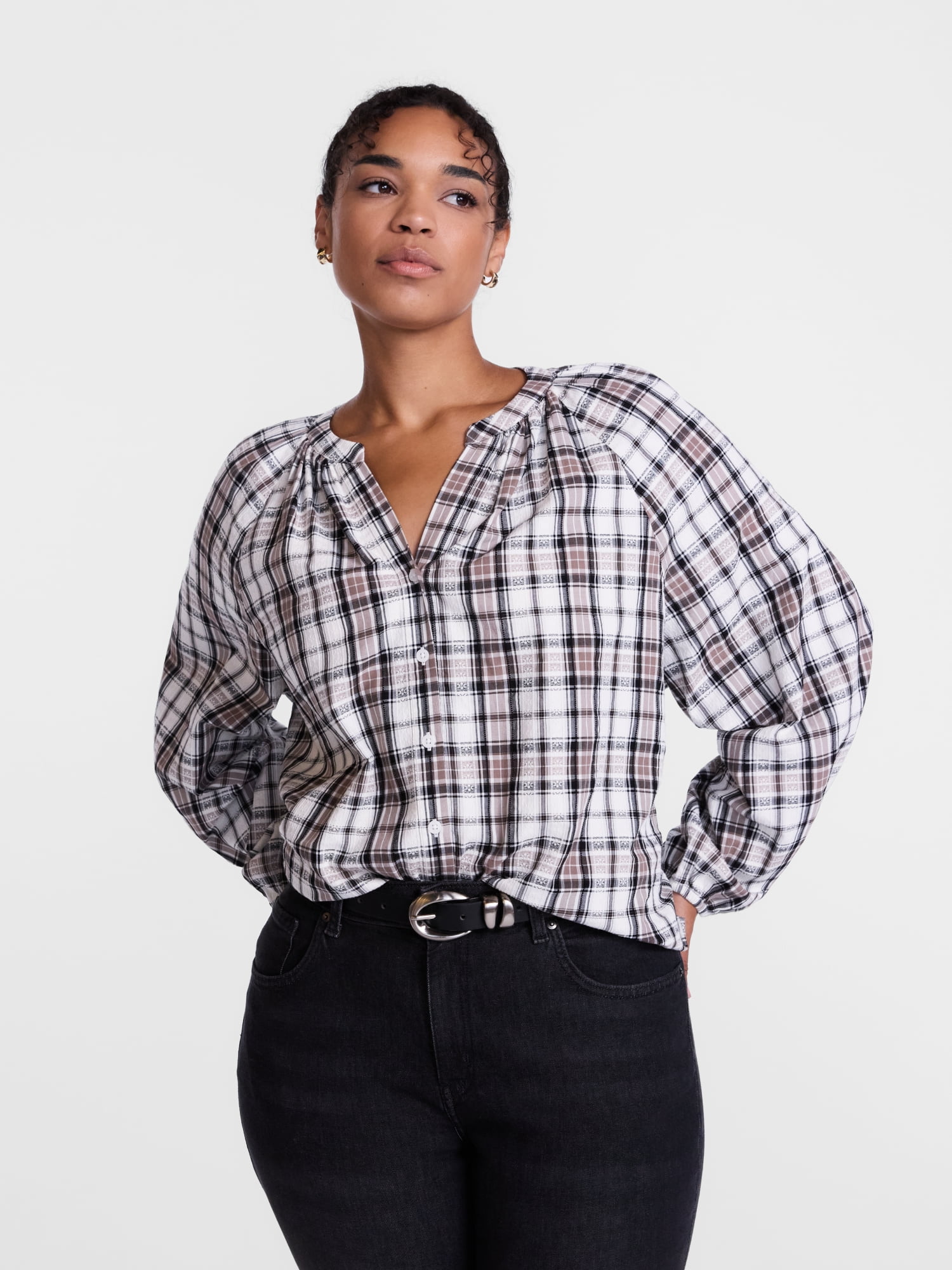 Scenario Women's Top with Poet Sleeves, Sizes XS-XXXL
