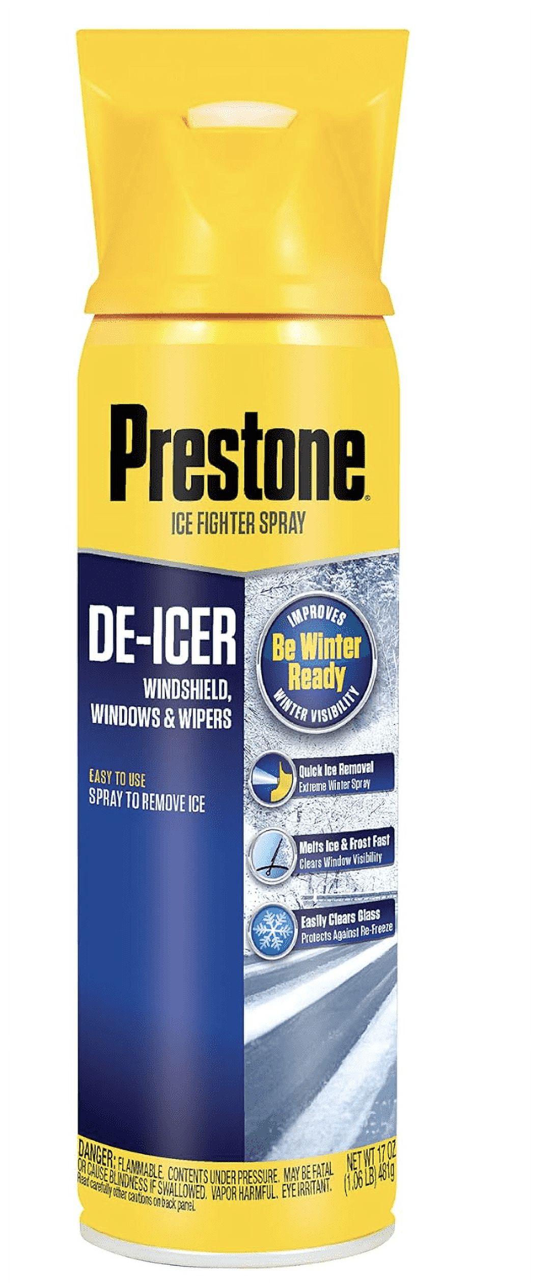 Car Ice Remover Prestone AS244 Windshield De-Icer - 17oz Fast-Acting ...