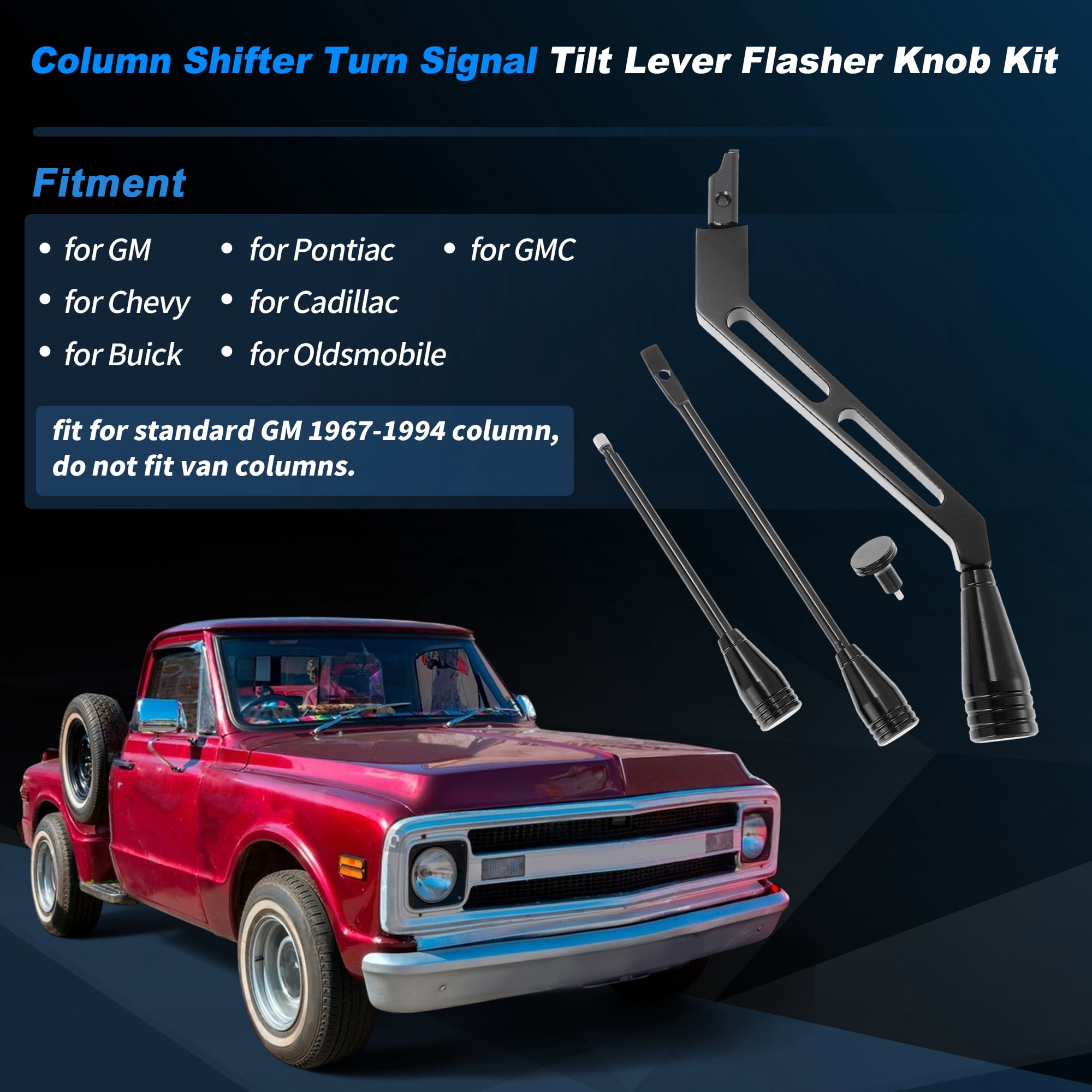 Unique Bargains Turn Signal Tilt Lever Kit for GM 67-94 Standard Column Shifter Black