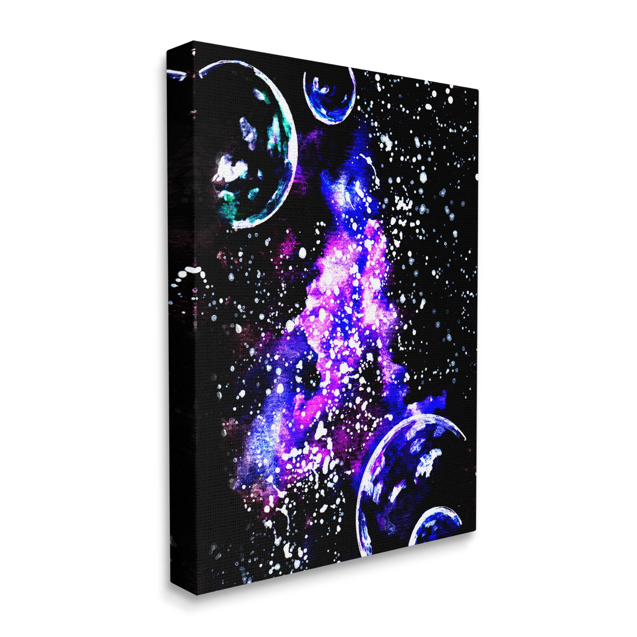 Bold Purple Galaxy Nebula Art for Kids Painting Gallery Wrapped Canvas Print Wall Art