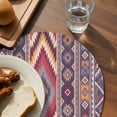 thumbnail image 3 of Southwest Aztec Round 15 Inch Placemats Set of 2, Country Retro Ethnic Geometric Motifs HeatResistant Non Slip Place Mats for Dining Table, Wipeable Braided Kitchen Table Mats for Housewarming, 3 of 9