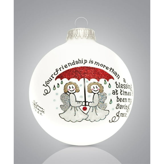 Your Friendship is More Than a Blessing Made in the USA Glass Christmas Ornament