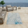 thumbnail image 5 of Unique Loom Outdoor Modern Collection Area Rug - Ripplet (7' 10" x 10' Rectangle Blue and Ivory/Olive), 5 of 8