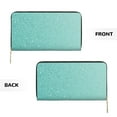 thumbnail image 3 of Leather Thin Slim Wallets for Women Men - Teal Turquoise Glitter Clutch Card Wallet for Women Men with Zipper, 3 of 7