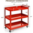 thumbnail image 5 of Spaco 3-Tier Utility Cart Metal Mental Storage Service Trolley-Red, Kitchen Island, Kitchen Island with Storage for Kitchen,Dinning Room, 5 of 9