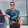 thumbnail image 4 of Balery Whimsical Underwater Fantasy Camisa Polo de Hombre con Estampado, de Manga Corta y Tejido Medio, Camisa Tipo Golf Polo-Medium, 4 of 6