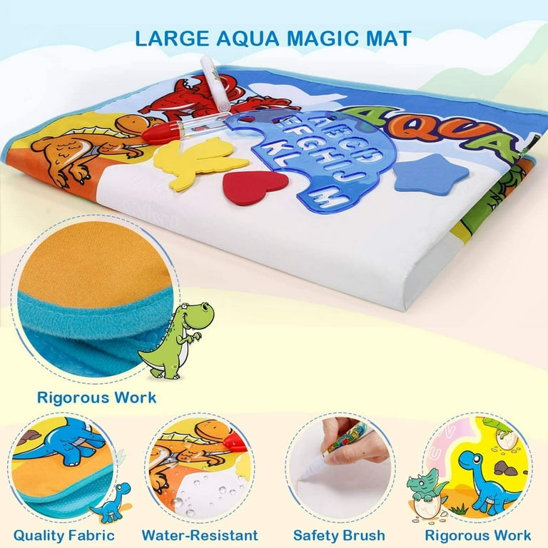 Fansteck Water Drawing Mat for Kids, 60x40 inch Large Doodle Mat with  Storage Ba