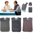 thumbnail image 1 of 3 Pack Adult Bibs With Crumb Catcher - Washable Adult Dining Bib, Large Adult-E, 1 of 5