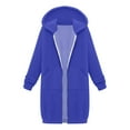 thumbnail image 4 of Women Hoodies Fall Solid Casual Zip Up Fleece Hoodies Tunic Sweatshirt Long Hoodie Jacket with Pocket Sweatshirts for Women BU1 XL=4, 4 of 4