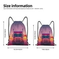 thumbnail image 2 of Xecao Sunset Truck Highway Pattern Sports Drawstring Backpack - String Swim Gym Bag with Wet Proof Pocket for Women&Men-Small, 2 of 6
