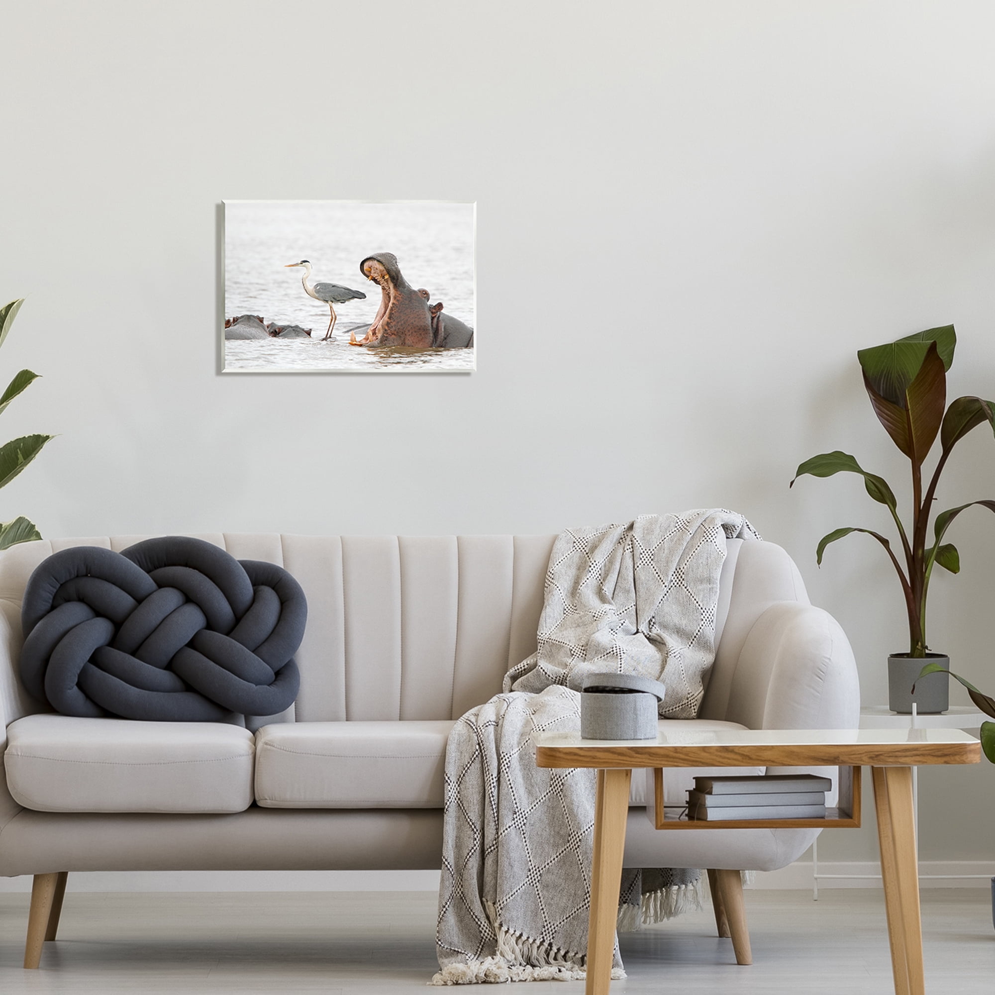 Stupell Industries Hippo & Heron Photography Animals & Insects Photography Unframed Art Print Wall Art, 19 x 13