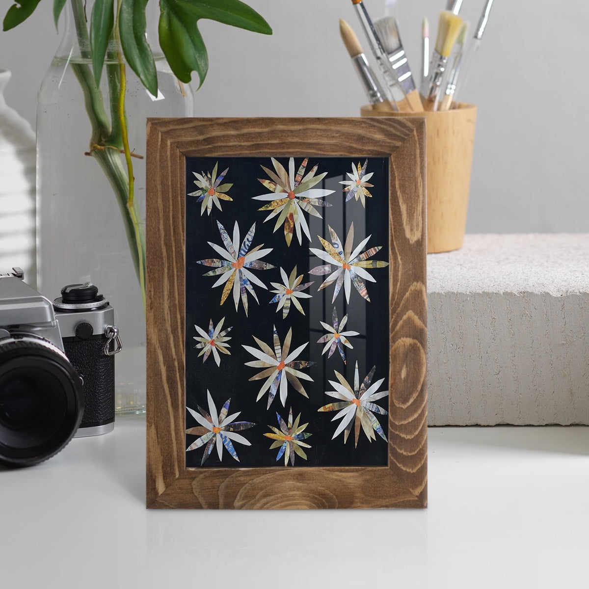 Starburst Too I - Framed Print w/glass - Walnut