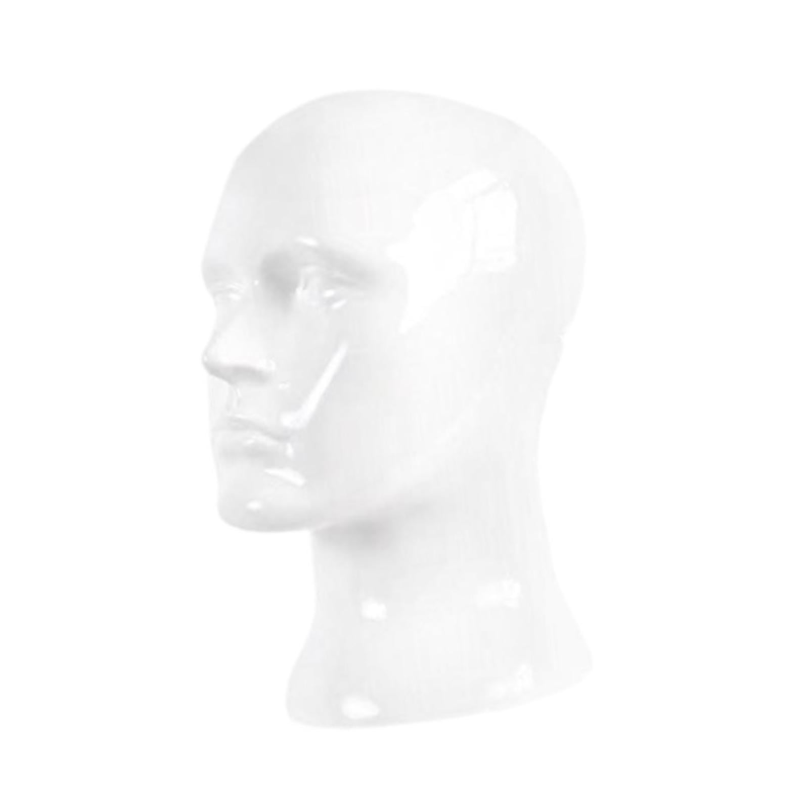 Bothyi Male Mannequin Head Freestanding Wig Stand for Hair Salon Glasses Home Decor Glossy White