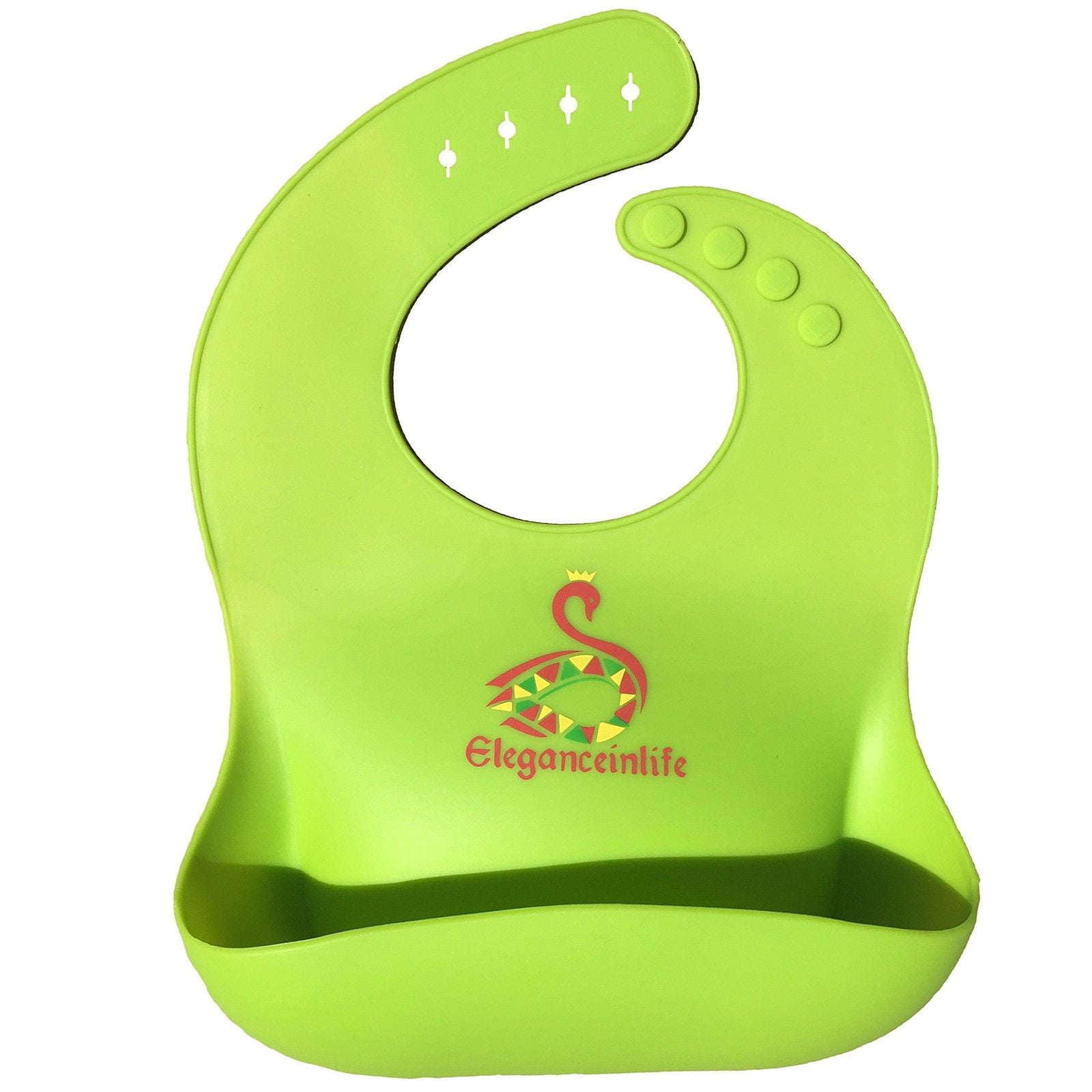 Yellow Neoprene Waterproof Baby Bib Soft & Comfy Green 