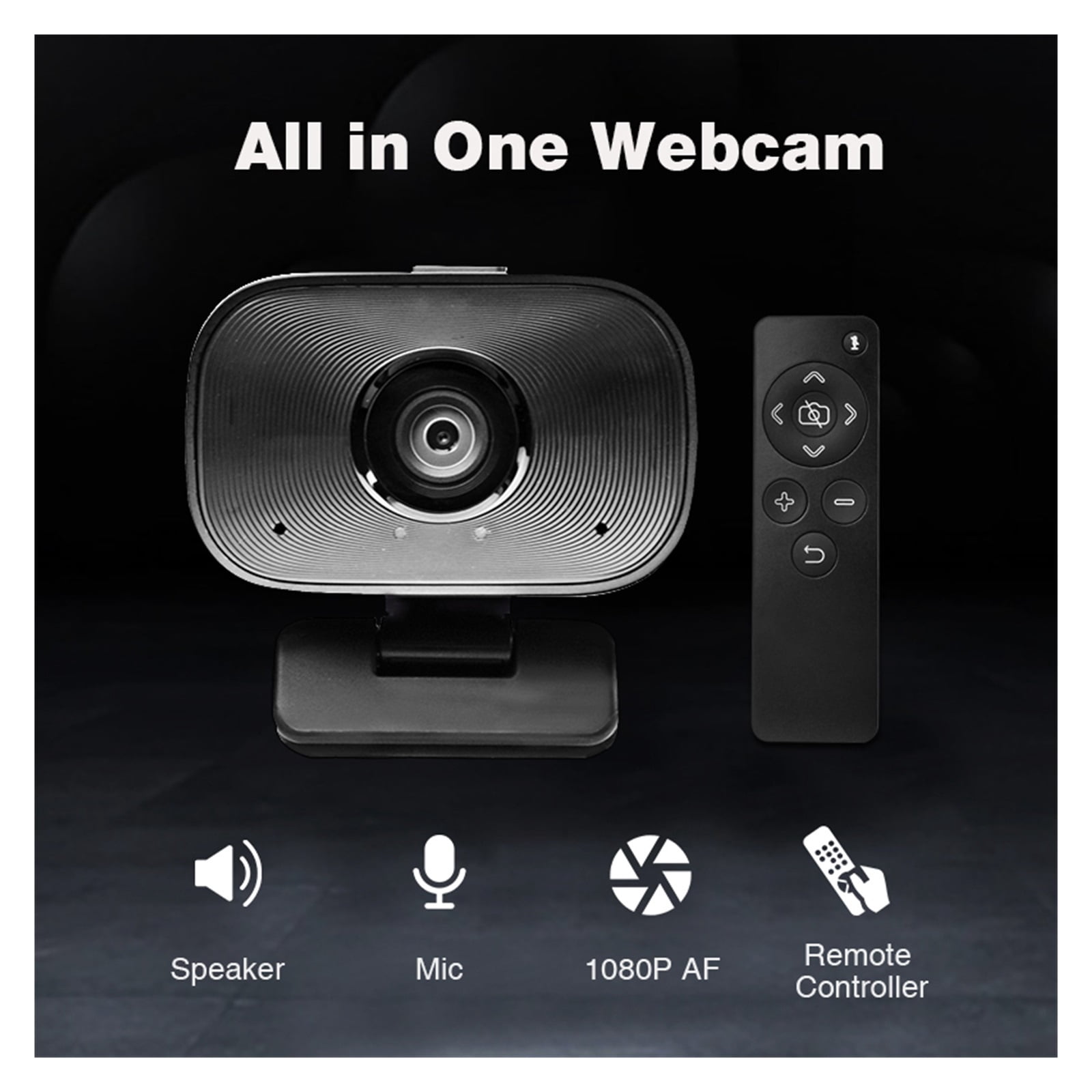 1080p All In 1 Remote Control USB Webcam With Loudspeaker For Online Teaching Video Conference Live Boardcast Camera ,HD Video
