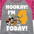 thumbnail image 3 of Mickey & Friends - Hooray I'm 4 Today - Toddler And Youth Girls Raglan Graphic T-Shirt, 3 of 4