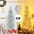 thumbnail image 6 of Gymax 7 FT Pre-lit Artificial Silver Tinsel Christmas Tree Slim Pencil Xmas Tree, 6 of 10