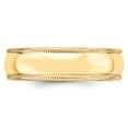 thumbnail image 3 of 14k 6mm Milgrain Half-Round Wedding Band in 14k Yellow Gold - Size 10, 3 of 3