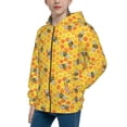 thumbnail image 2 of Pofeuu Honeycombs Print Teenage Zipper Hoodie Sweatshirts Hooded Casual Jackets With Pocket For Boys Girls-Small, 2 of 6