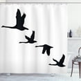 thumbnail image 1 of Ambesonne Freedom Shower Curtain, Group of Flying Birds, 69"Wx84"L, Black White, 1 of 3
