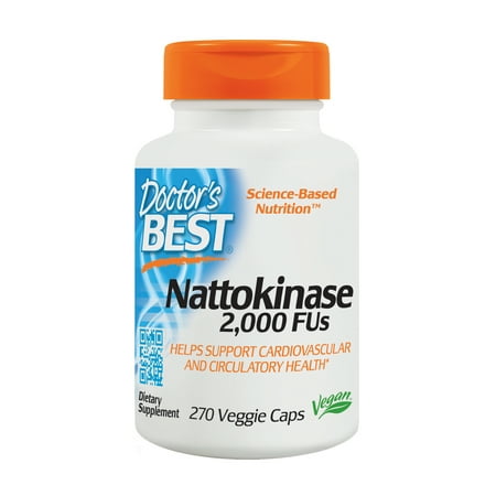 Doctor's Best Nattokinase, Non-GMO, Vegan, Gluten Free, 270 Veggie (Doctor's Best Best Lutein 120 Veggie Caps)