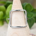 thumbnail image 2 of Big Open Square Silver Ring, 925 Sterling Silver Geometric Statement Ring for Women, Modern Minimalist Open Square Fashion Jewelry Ring Size 9.5, 2 of 4