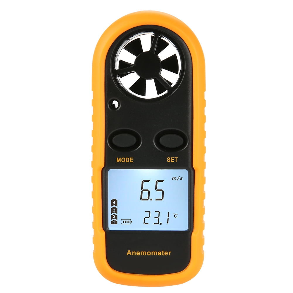 SMART SENSOR Digital Anemometer Measuring Wind Handheld Backlit Air Flow Meter 