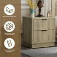 thumbnail image 2 of 22.7 inch Fluted Nightstand with 2 Drawers Farmhouse End Table for Living Room, 2 of 7
