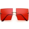 thumbnail image 3 of Sunglasses Women Gold Metal Luxury Shades Lady Red Lens, 3 of 10