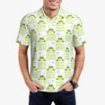 thumbnail image 3 of Balery Frogs and Dragonflies Printed Men’s Short Sleeve Polo Shirt, Midweight Men's Shirt,Golf Polo shirts -Small, 3 of 9