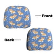 thumbnail image 6 of Kdxio Corgi Pattern Print 2 Piece Car Head Rest Covers Set Auto Front/Rear Seats Headrest Cover Universal Fit Most Cars,Sedan, SUV, 6 of 9