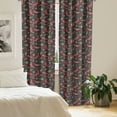 thumbnail image 2 of Ambesonne Reptiles Curtains, Ornamented Lizards Leaves, Pair of 28"x84", Dark Coral Burnt Sienna, 2 of 5
