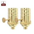 thumbnail image 4 of Royal Designs, Inc. On/Off Vintage Turn Knob Lamp Socket for Incandescent LED Bulbs, Polished Brass, Set of 2, 4 of 7
