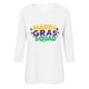 thumbnail image 4 of Xuyuer Carnival Celebration Printed Tee - Ladies' Casual Round Neck 3/4 Sleeve Loose T-Shirt for Festival Parades, Costume Parties, Colorful Street Style Wear & Masquerade Themed Outfits, 4 of 5