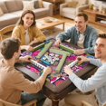 thumbnail image 7 of Boho Pattern Anti-Slip Rubber Game Table Mat 31.5x31.5 Inch Large Mahjong Pad with Quiet Surface for Tile Play Family Game Night and Card Games, 7 of 7