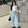 thumbnail image 2 of Girls Personality Fashion Pants High Waist Wide Leg Pants Trousers Teen Clothing Girls Pants Size 10-11 Years Girls Fashion, 2 of 6