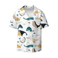 thumbnail image 4 of Uemuo Cute Whale Pattern Cotton Linen Short Sleeve Shirts,Casual Lightweight Button Down Shirts,Vacation Beach Summer Tops-4X-Large, 4 of 7