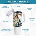 thumbnail image 4 of Bull Cow Daisies 40 oz Tumbler with Handle Insulated&nbsp;Travel Mug&nbsp;Lid Straw Leak Proof Steel Vacuum Water Bottles Glasses Fits in Car Cup Holder, 4 of 7