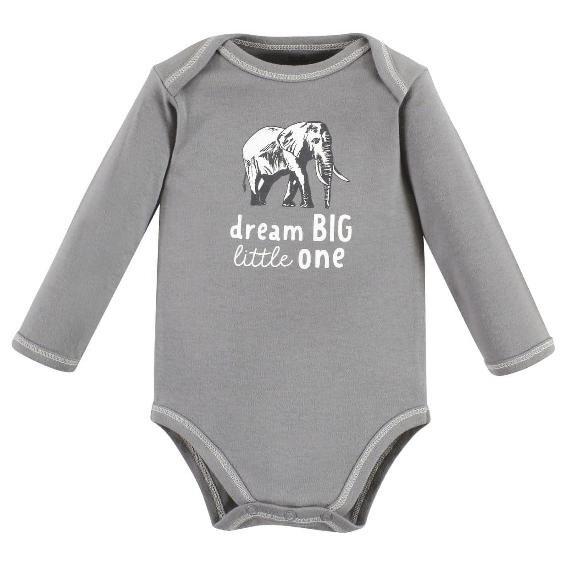 Touched by Nature Organic Cotton Long-Sleeve Bodysuits, Neutral Safari, 9-12 Months