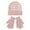 Pink, variant on TAIAOJING Winter Beanie Hat for Kids Glove Riding Warm Hat Two-piece Stripe Windproof Sets Hat Knitted Kids Hat